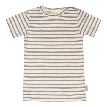Petit Piao T-shirt SS Modal Stribet - Dusty Lavender/Offwhite